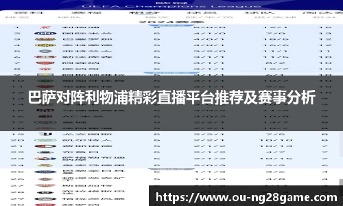 巴萨对阵利物浦精彩直播平台推荐及赛事分析